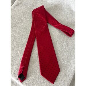 Disney Mickey Mouse Red Silk Necktie Tonal Jacquard Mickey Icon Pattern Tie